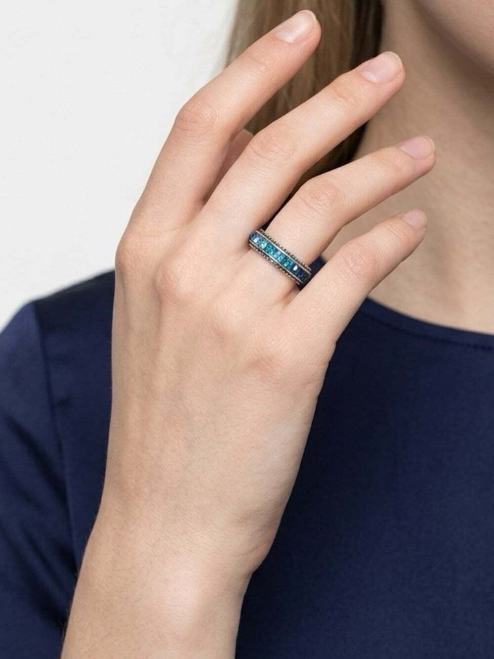 Brighton Blue Spectrum Band Ring Size 6.  Great Ring To Layer.